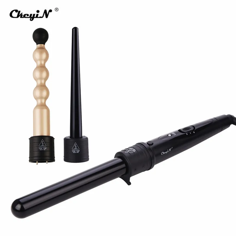 

CkeyiN Professional 3 in1 Multifunction Hair Curler Plate Ceramic Barrels Hair waver Curling Iron Wand Hairdressing Styling Tool