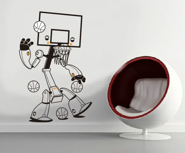 New Cartoon Robot Hoop Wall Stickers For Kids Room Baby Decor Nursery Decals Living Bedroom Art | Дом и сад