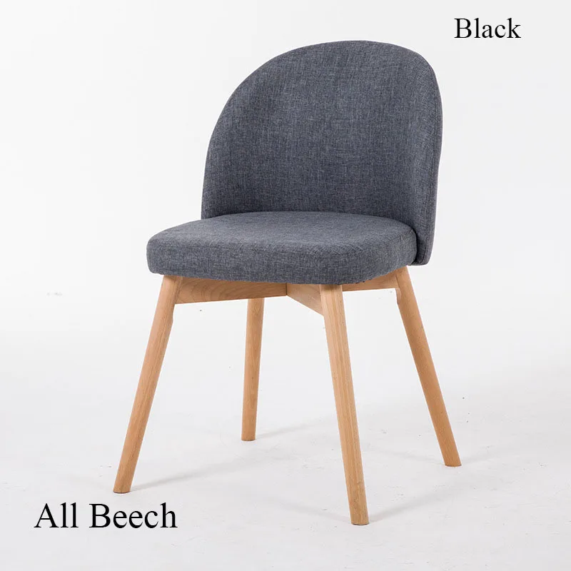 All Beech Black Мебель из массива дерева, ресторан, применимый к стульям, Скандинавская Повседневная ткань, Situ к задней части минималистического кресла для встреч - Цвет: All Beech Black