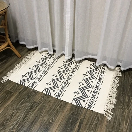 Carpet5 Богемные геометрические тканые хлопковые льняные ковры с кисточками, прикроватные Коврики для спальни, дивана, пола, коврики в скандинавском стиле для украшения дома - Цвет: Carpet5