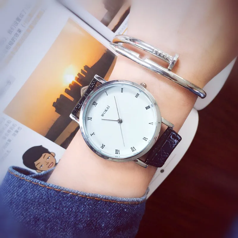 Черный Пара часов черные модные кожаные женские часы мужские Relojes Zegarki Meskie Relogio Feminino женские часы подарок для пары часы Saat - Цвет: Черный