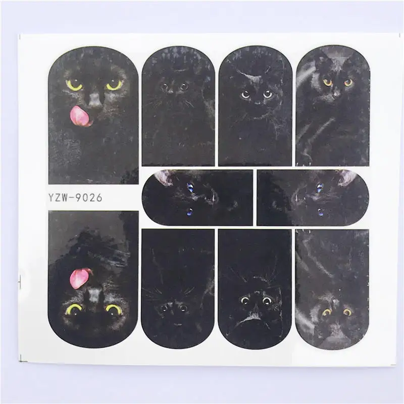 YZW-9026 FWC 1pcs Nail Art Stickers Nail Water Decals Decoration Animal / Star / Cartoon / Fruit Adhesive Colorful Tip DIY Label Manicure - Цвет: YZW-9026