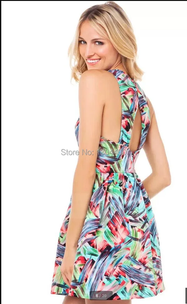 2014 newest amazon forest abstract floral pattern printing hollow out backless dress sexy dress|dress cocktail dress|dresses plusdress right |