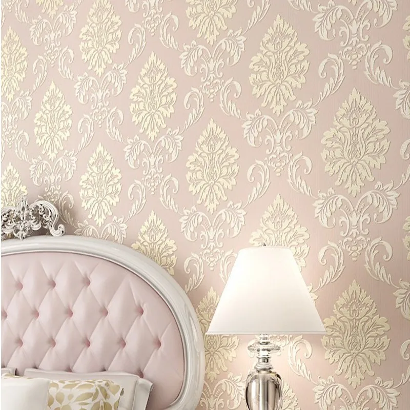 Бесплатная доставка на заказ Светло Голубые Нетканые обои в европейском стиле 3D