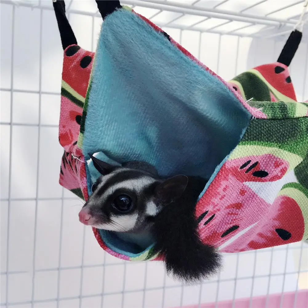Гамаки для животных Висячие кровати гнездо хомяки Chinchillas Ferrets гамак двухслойный холст гамак маленькое домашнее животное тканевое гнездо клетка доступа