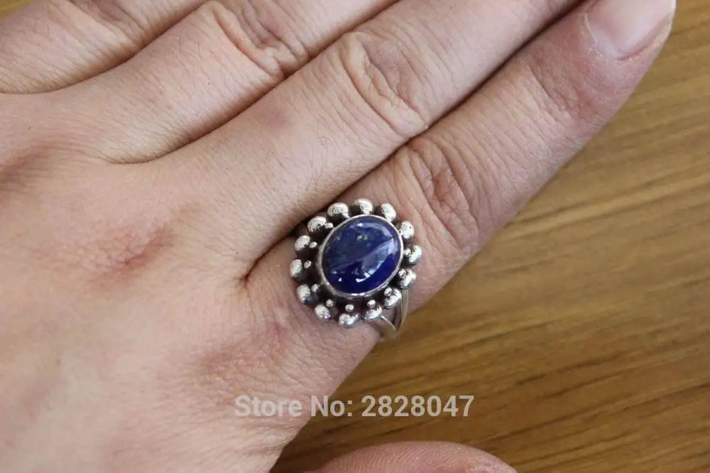 Женское Винтажное кольцо SL008 из тибетского серебра 925 пробы с инкрустированным