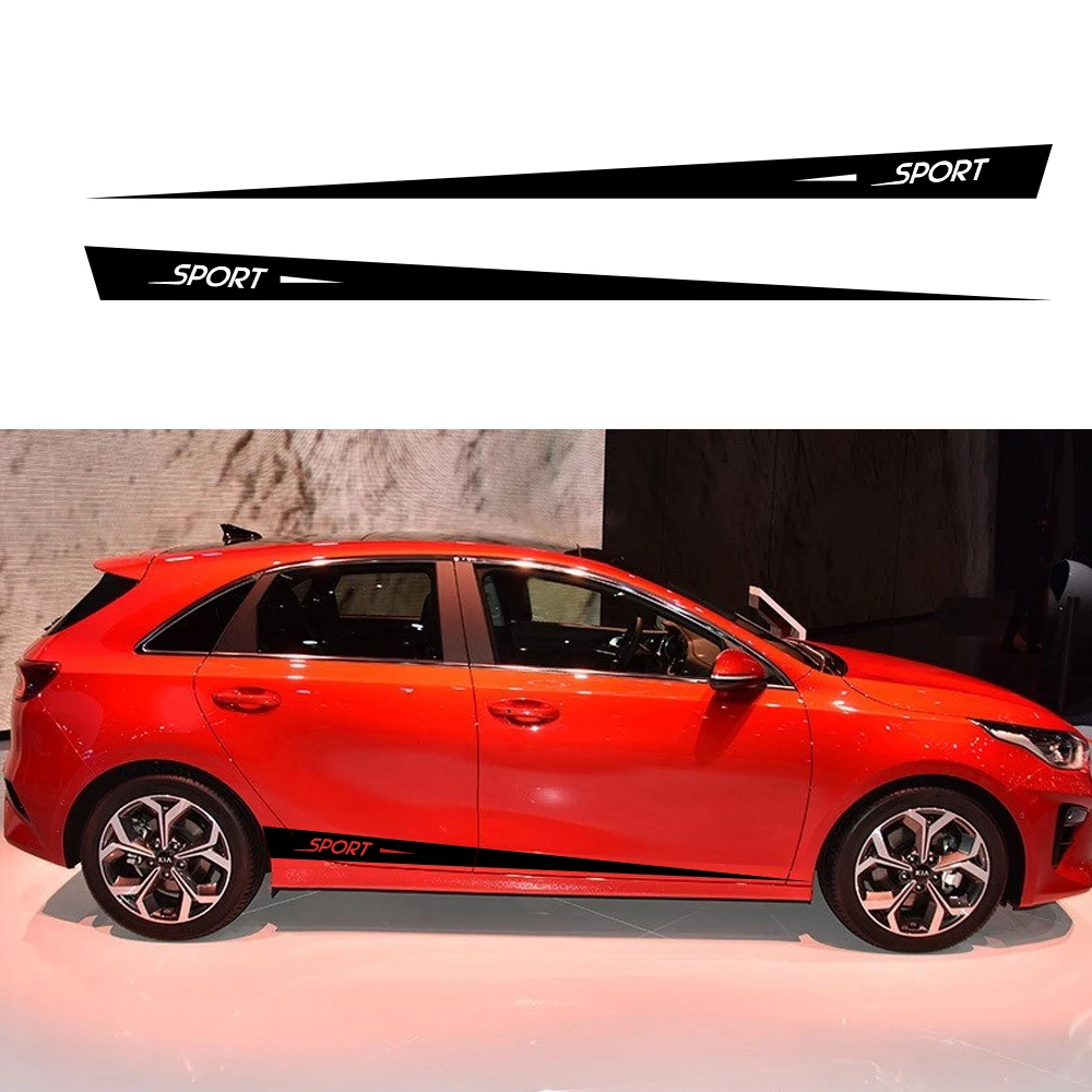 Для Kia Ceed Forte Soul Stonic Sportage Cerato Rio Sedan Niro гоночные боковые полосы наклейки виниловые 1