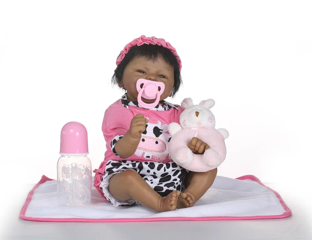 NPK 18 Inch Indian Style Vinyl Silicone Reborn Baby Doll Birthday Gift Bebe Boneca Black Skin Girl Toy Educational Dolls | Игрушки и