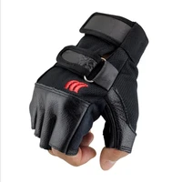 motorcycle gloves cycling outdoor pu nylon sewing breathable and wear resistant male female half finger