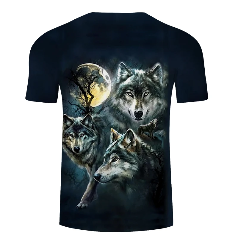 Черная футболка волка Для мужчин аниме модный топ 3D Топ Harajuku Camiseta п платье с