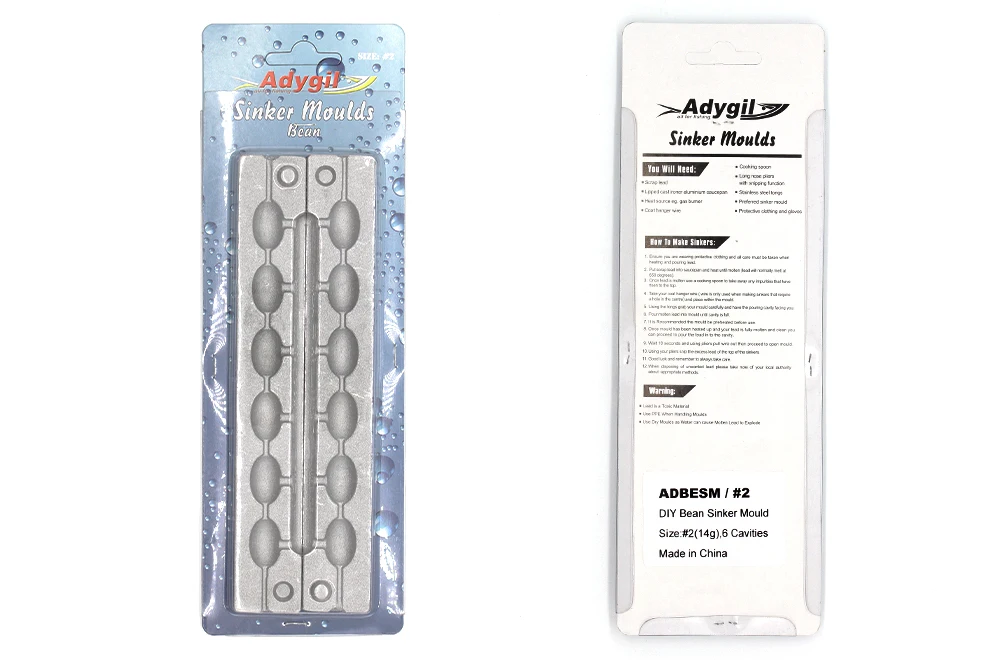 Агапэ DIY рыболовные бобовые грузила прессформы ADBESM/#2 бобовые грузила 14 г 6 полостей