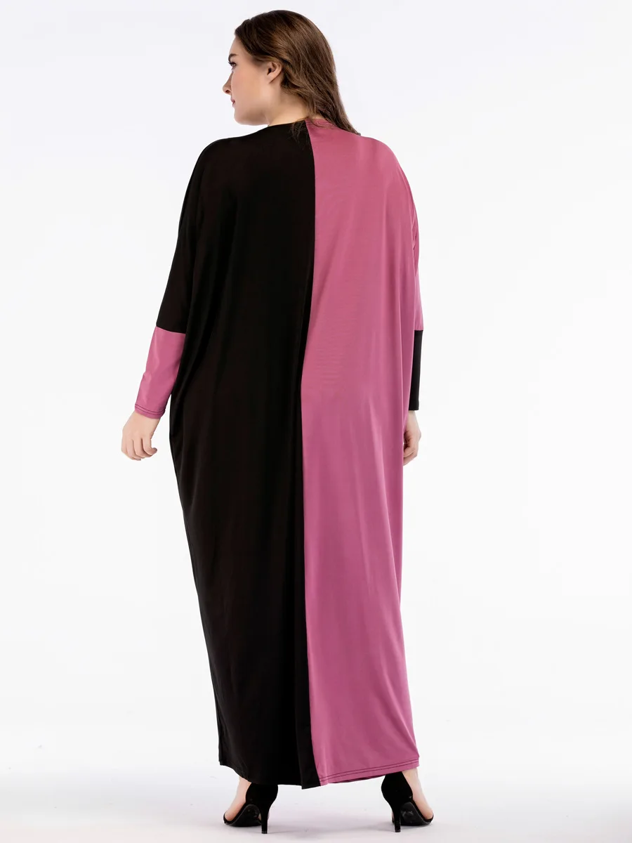 Мусульманское abaya красное черное арабское Женское Платье макси с длинным рукавом