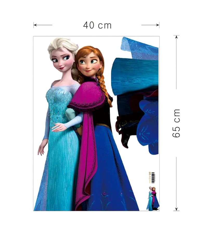Cartoon Elsa & Anna Princess Frozen Wall Stickers For Sisters Room Decoration Diy Anime Home Decals Movie Mural Art Pvc Poster images - 6
