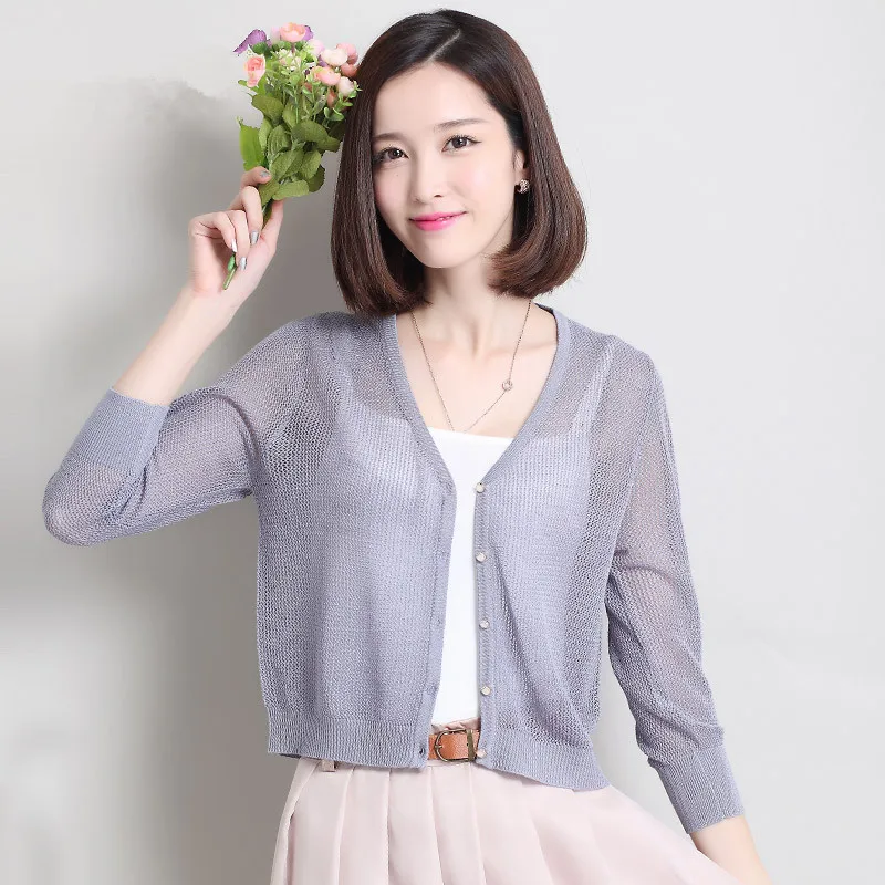 Женский трикотажный кардиган с V образным вырезом и длинным рукавом|knitted cardigan|thin