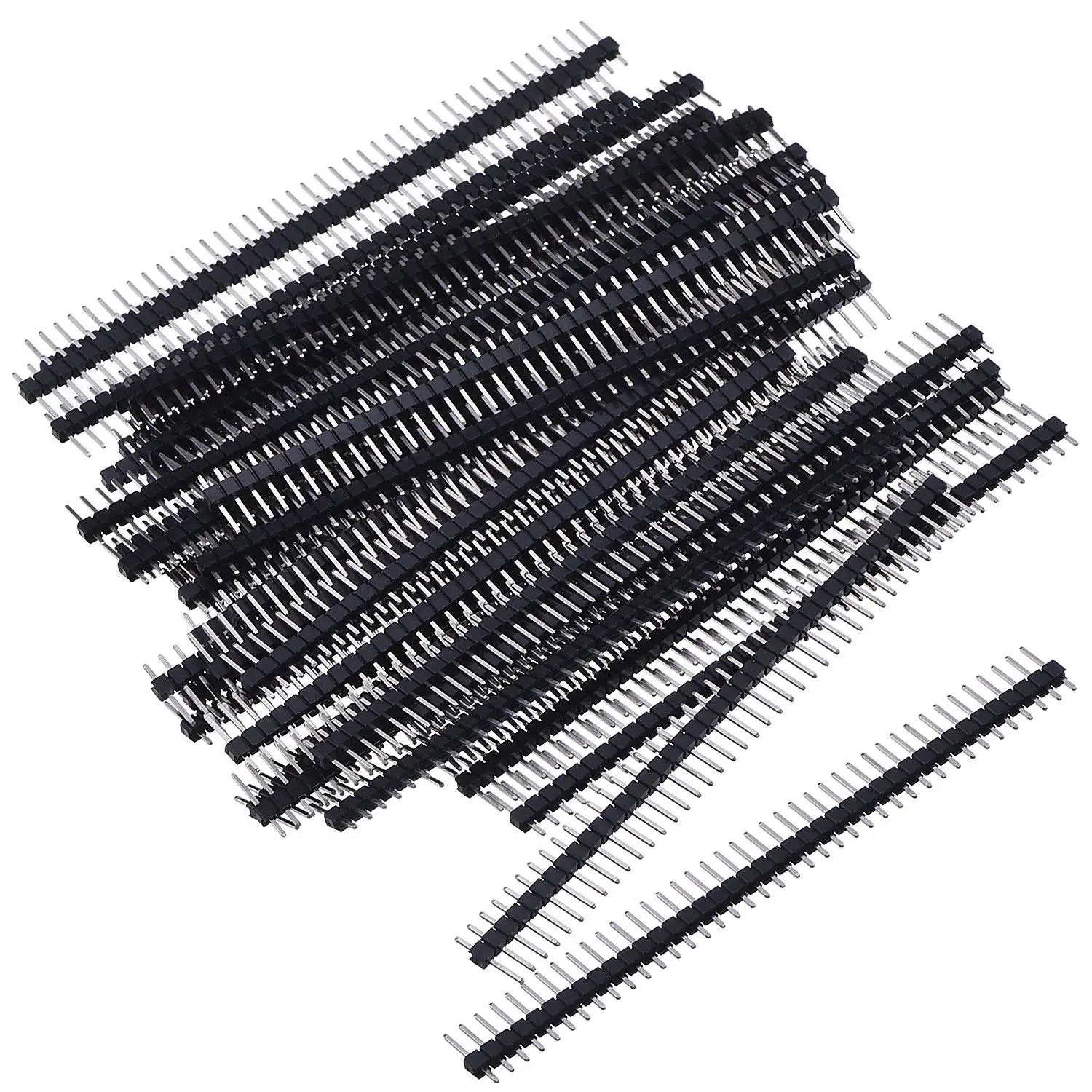 10pcs 40 Pin 1x40 Single Row Male And Female 2.54 Breakable Pin Header Connector Strip For Arduino Black