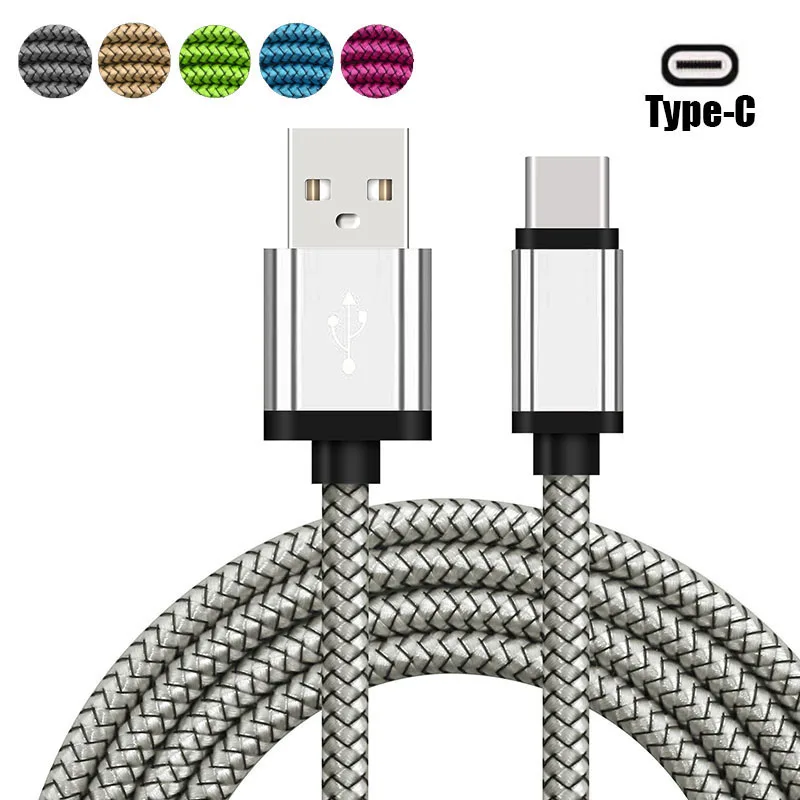 Зарядное устройство USB C Type 3 1 на 2 0 A для синхронизации данных и зарядки плетеный