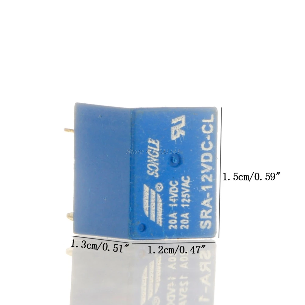 5 шт. прочный DC 12 В катушка 10A контактов реле питания PCB тип SPDT для SRA-12VDC-CL Прямая