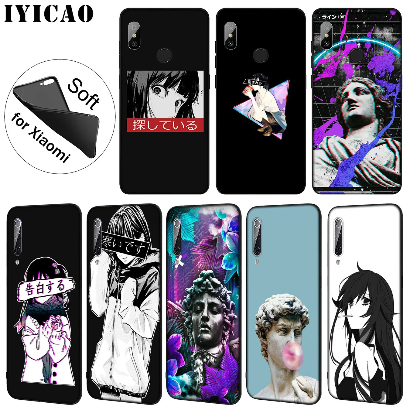 IYICAO LEWD Sad японский аниме Эстетическая статуя мягкий чехол для Xiaomi Mi 10 9 9T CC9 CC9E 8 SE A3