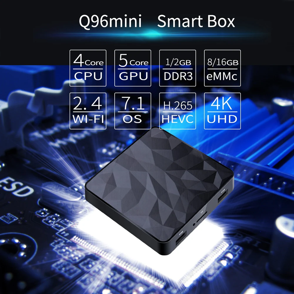 Q96mini Smart TV Box Android 7 1 Amlogic S905W 1GB8GB 2G16G 4K телеприставки четырехъядерный DLNA WiFi LAN