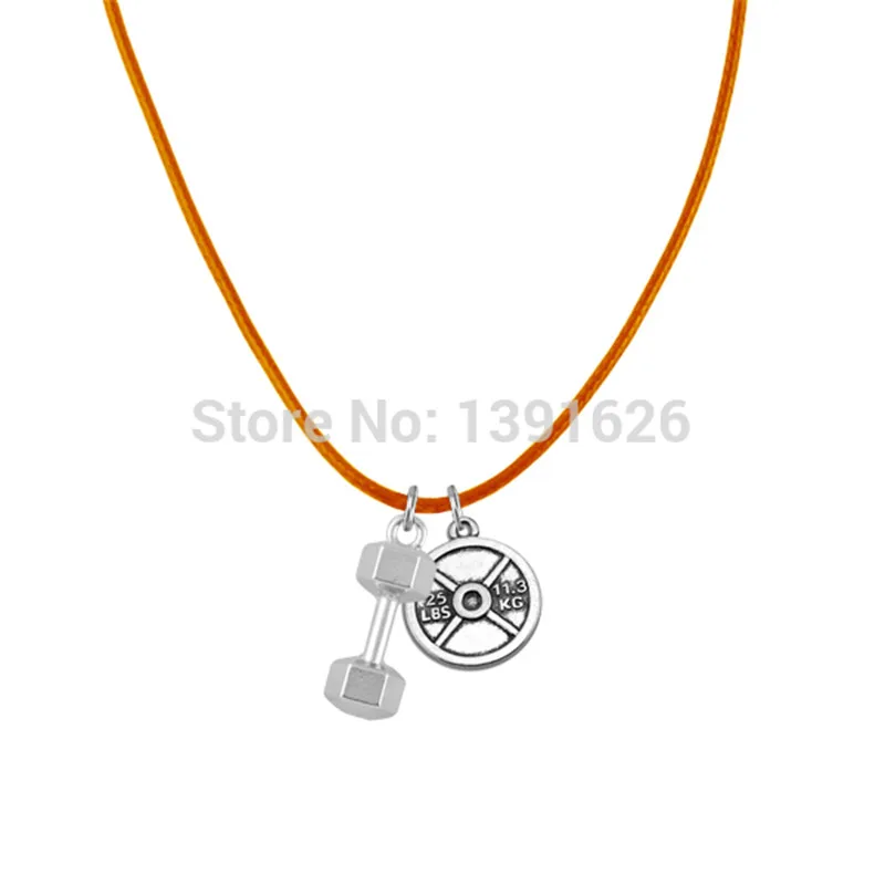 Новые 30 Шт./лот Старинное Серебро Старинные Кулон Гантели Фитнес DIY Корея Воск