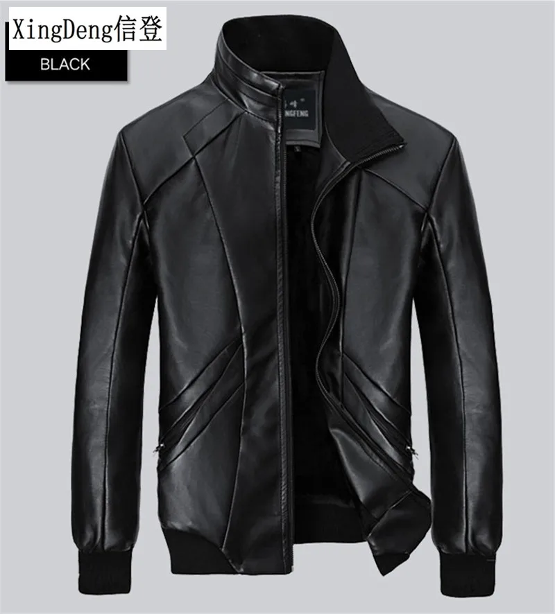 XingDeng пилот Куртка бомбер мужская зимняя теплая темная кожа пальто fly air force flight