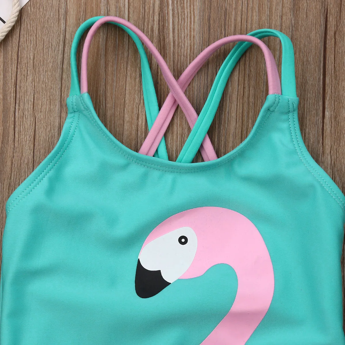 Цельный купальник для маленьких девочек детей бикини с фламинго купальники