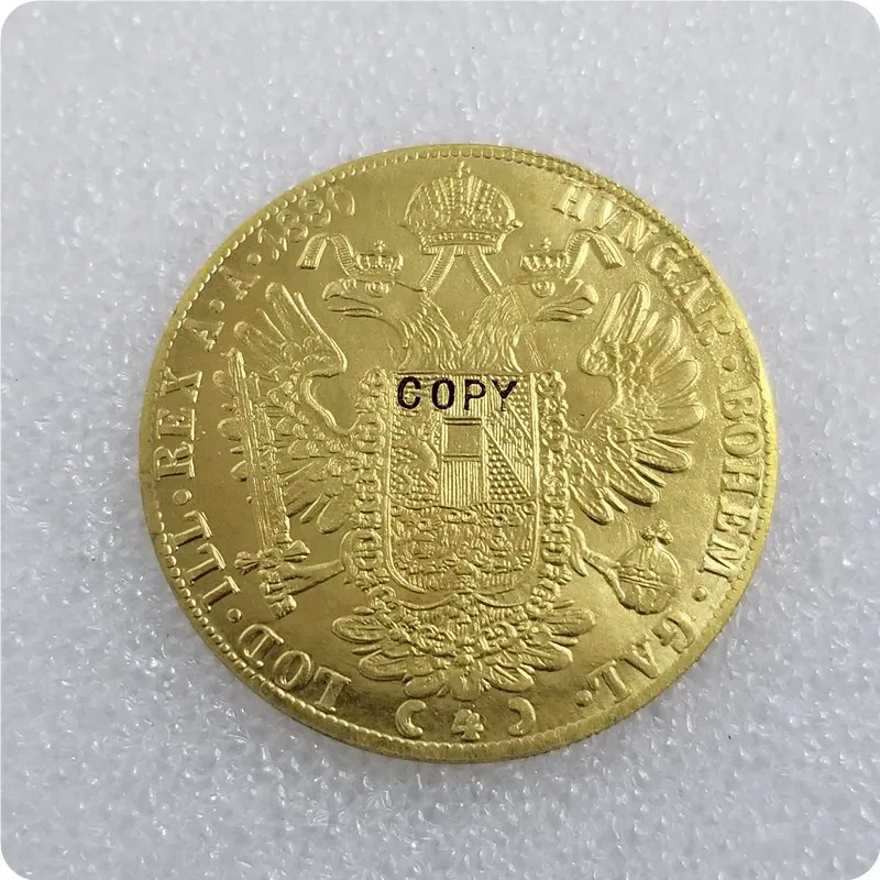1873-1894 Австрия 4 дуката копия монет - Цвет: 1880