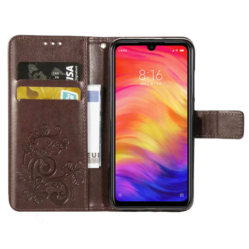 Роскошный чехол Qosea для Xiaomi Redmi Note 7 кожаный с переплетением защитный