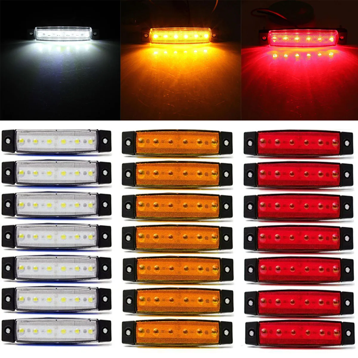 30 шт./компл. 12V 6LED грузовик с прицепом Боковые указатели поворота Габаритные