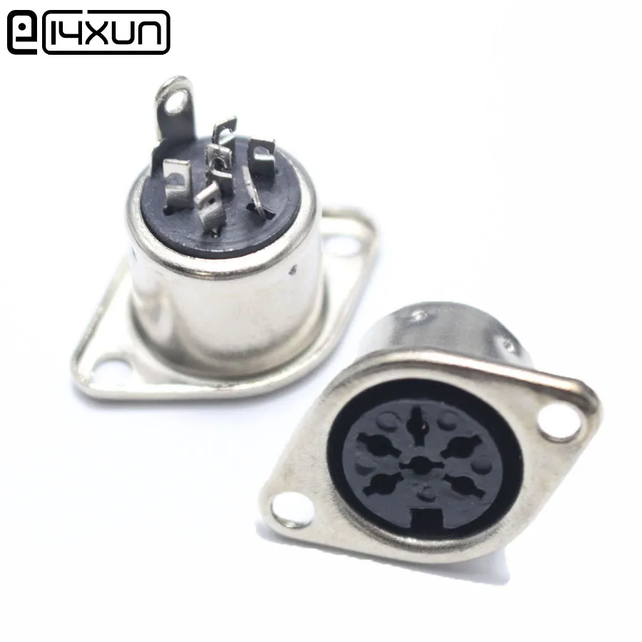 1 шт. DIN 6 Pin гнездовой адаптер кабельного штекера Панель Крепление припоя Шасси