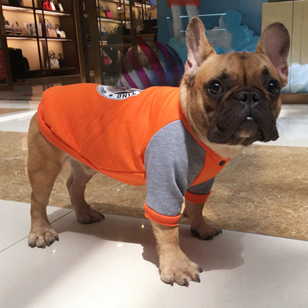 Маленький Средний Французский бульдог Толстовка Пальто Теплая Одежда для
