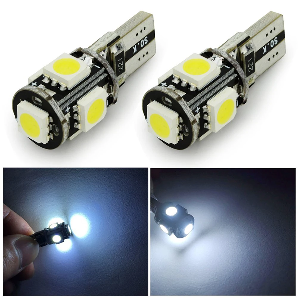 Yushuangyi 20 шт./лот Canbus T10 5smd 5050 LED canbus Свет W5W led canbus 194 t10 5led 5050SMD без Obc Ошибка зазор лампы