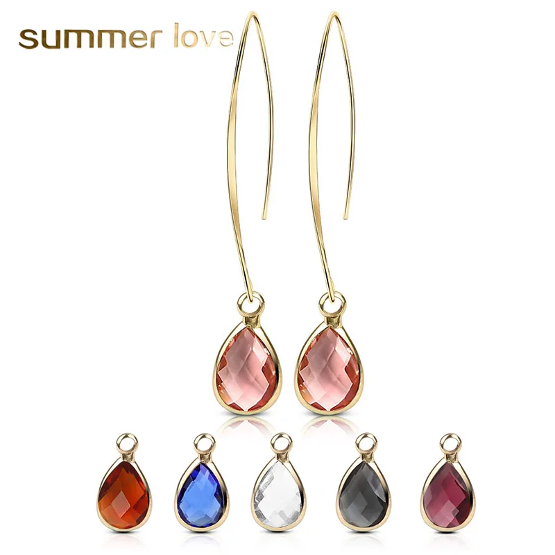 2020 новые модные красочные хрустальные каплевидные стеклянные Висячие серьги для