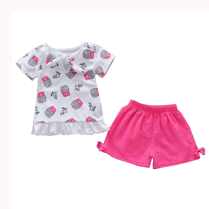 Летняя одежда для детей футболка с коротким рукавом и принтом + шорты