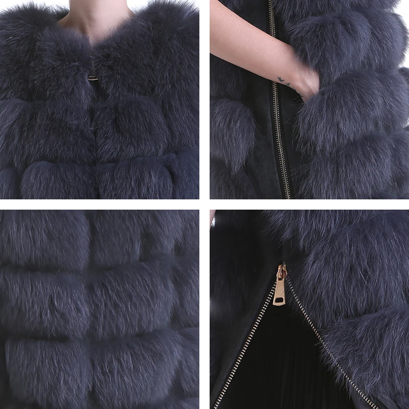 SARSALLYA Thick Natural Fox Fur Vest Women Genuine Coat For Women's Real Furs Vests Jacket Winter Warm Waistcoat | Женская одежда