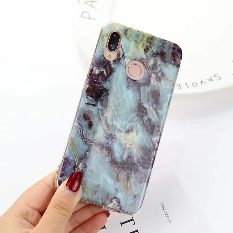 5 Мягкая задняя крышка из ТПУ с рисунком мрамора для huawei P Smart Y9 mate 20 10 P30 Pro P20 Lite honor 8X 8A 8C 7C 7A Pro Чехол для телефона - Цвет: 5