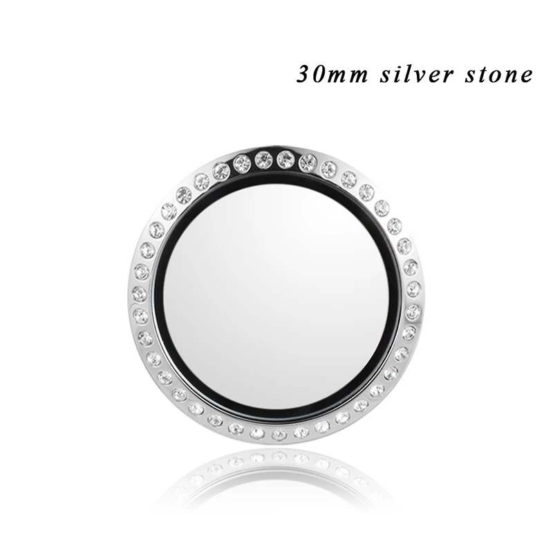 30mm silver stone URSJEWELRY палочка плавающий медальон для мобильного телефона 30 мм нержавеющая сталь серебро жизни Медальоны памяти камень талисманы коробка для хранения - Окраска металла: 30mm silver stone
