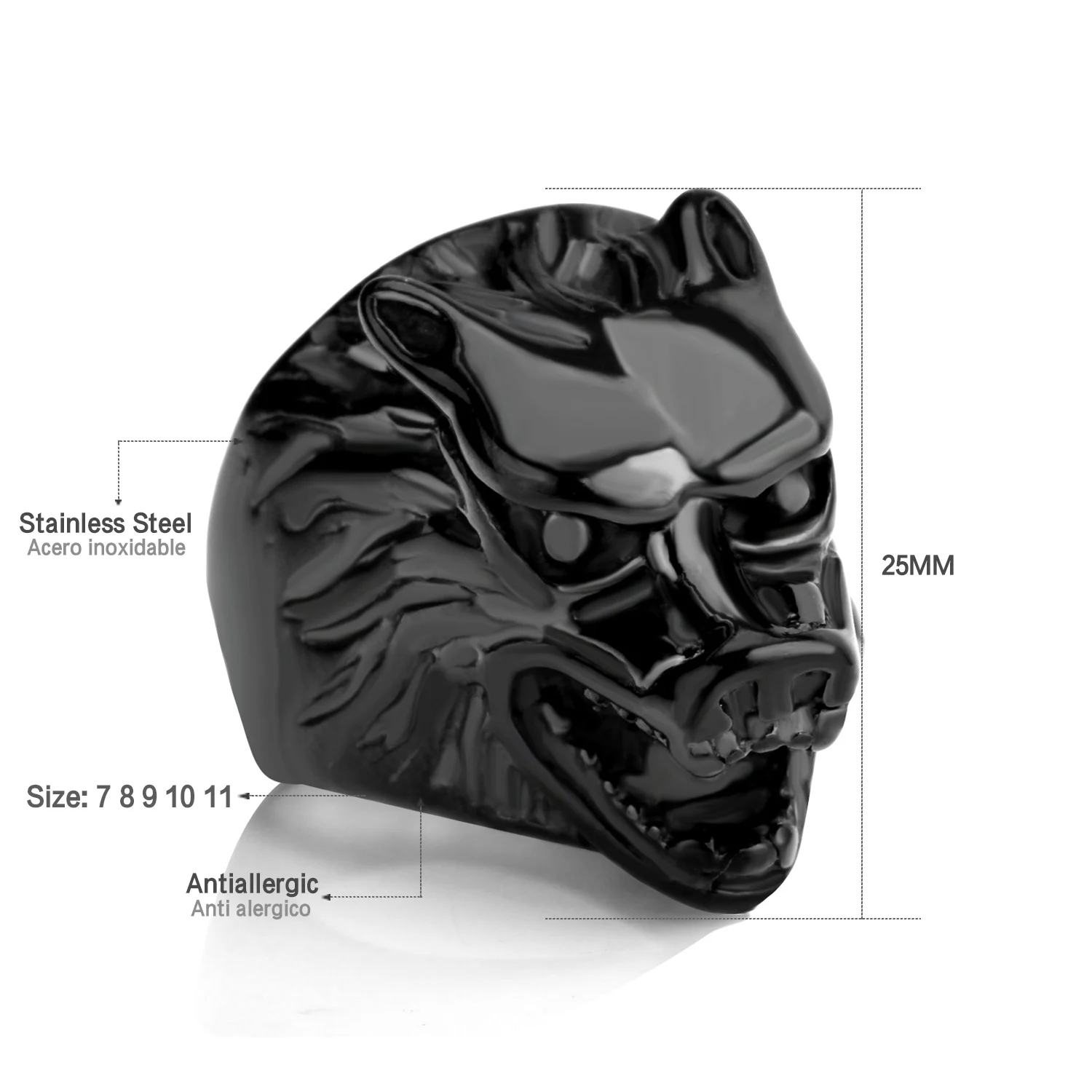 LUXUSTEEL Mens Rings Black Tungsten Carbide Animal Wedding Engagement Ring Party anillo Finger Jewelry | Украшения и аксессуары
