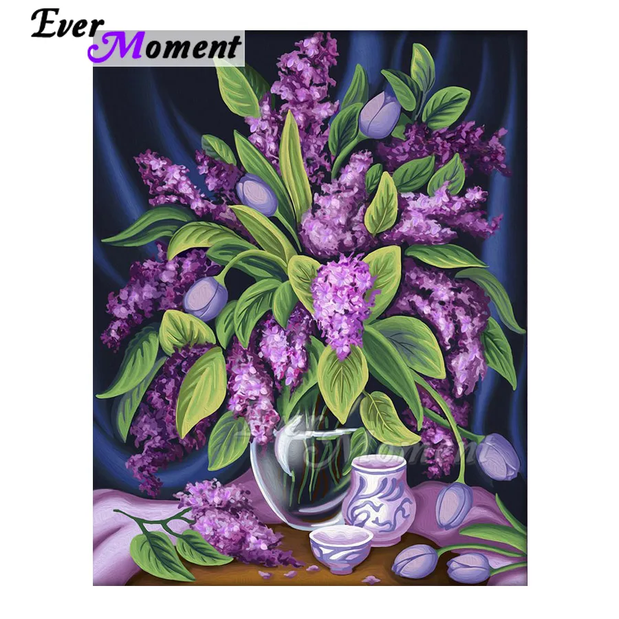 Алмазная живопись ручной работы Ever Instant полная квадратная картина фиолетовая