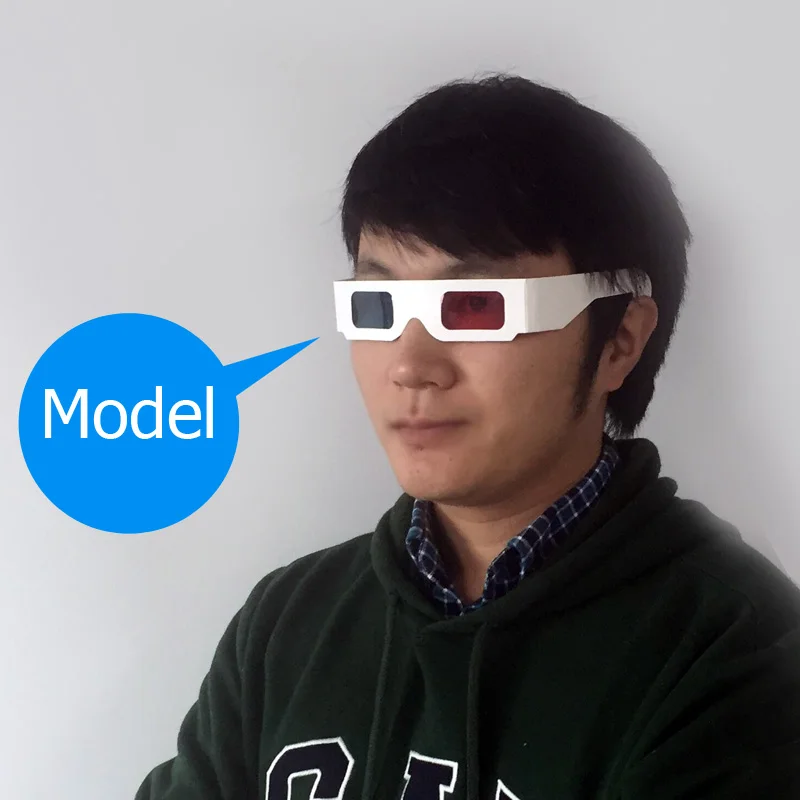 Простые синие красные 3D очки AUN светодиодный LED проектора | Электроника