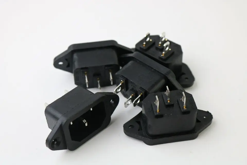 5 шт. 3P IEC 320 C14 с разъемом папа Панель Мощность входные гнезда разъёма AC 250V 10A|connector