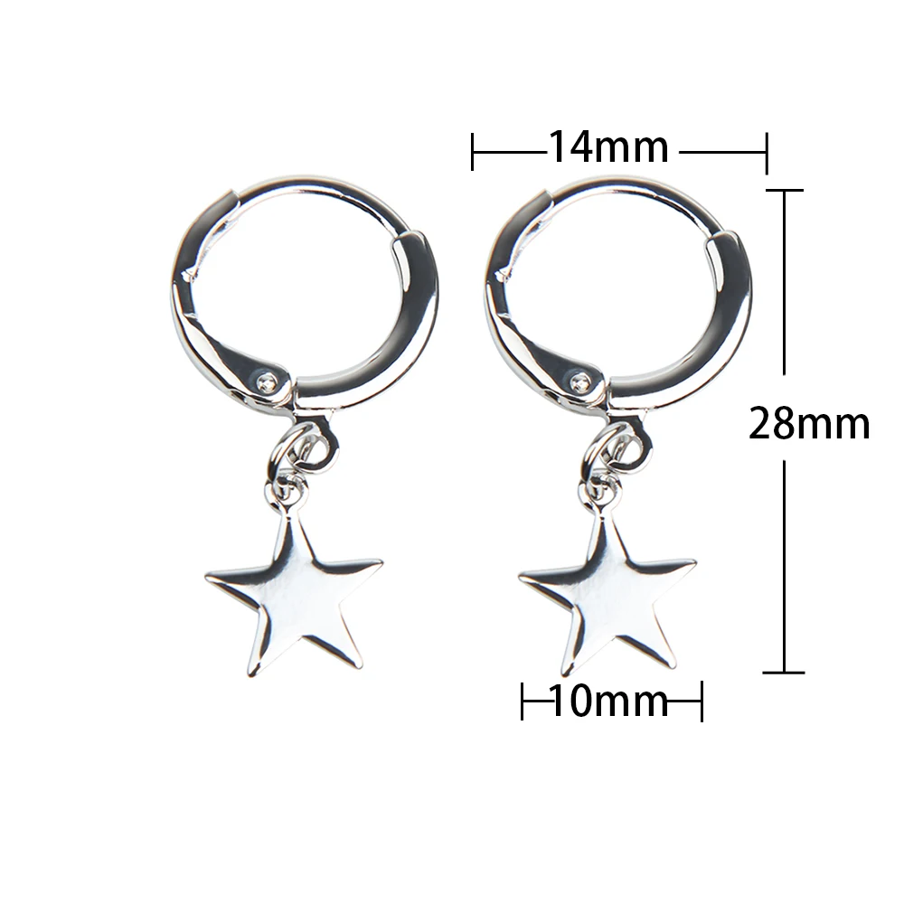 Модные пятиконечные серьги звезда луна ушное кольцо популярные аксессуары