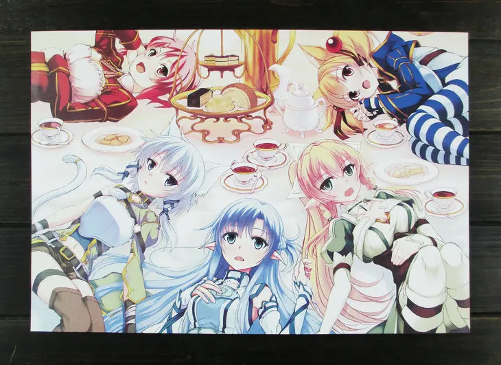Cartoon Collection Sword Art Online DIY Coated paper Wall Sticker Anime Poster Decal Window Home Decor | Дом и сад