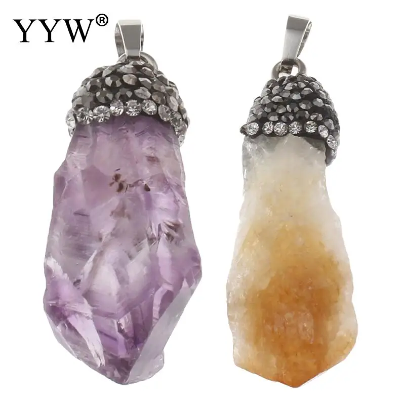 Новые Подвески с натуральными камнями в виде шероховатой точки искусственные