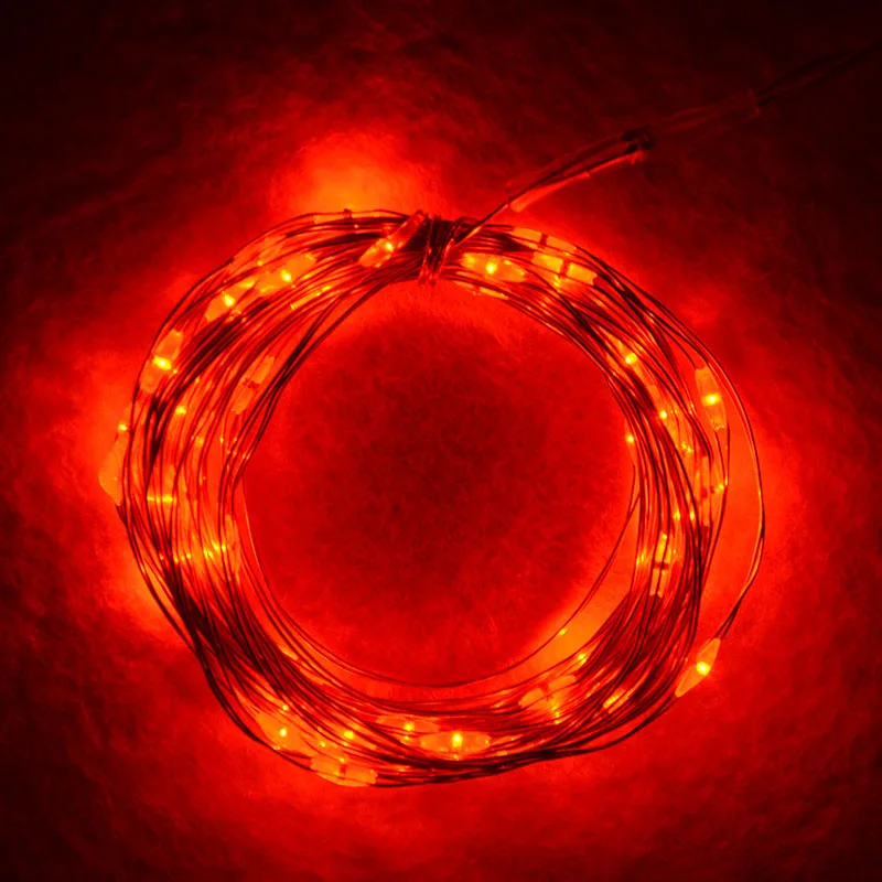 5 в RGB светодиодный гирлянды USB зарядка 8 режимов Светодиодный Сказочный светильник красочные рождественские гирлянды свадебные валентинки украшение освещение - Испускаемый цвет: Красный
