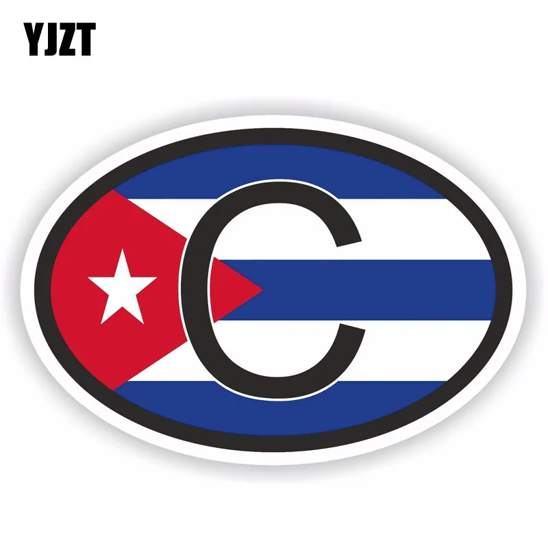 

YJZT 15.8CM*10.6CM Funny Cuba COUNTRY CODE Flag Car Sticker Motorcycle Decal 6-1605