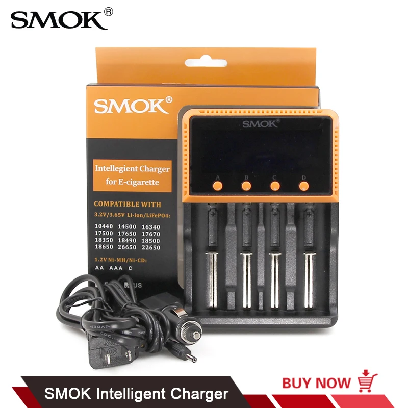 100% оригинал SMOK Intelligent charger lcd Портативный Smart 4 Slot 18650 батарея li ion Li FePO4 Ni MH CD