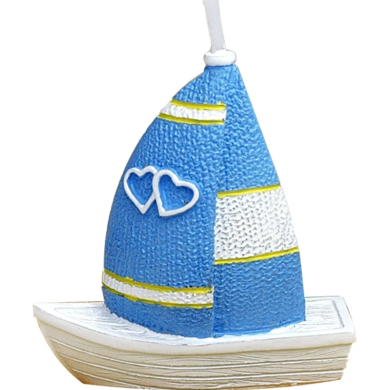 Бездымные Ароматические креативные синие Украшенные парусной лодкой свечи для