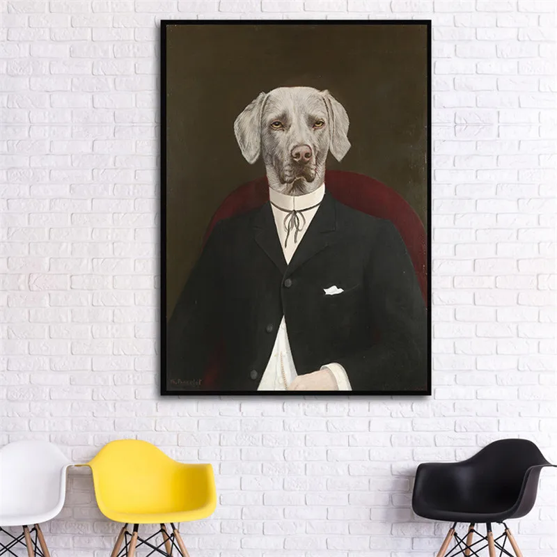 Clever Dog винтажный настенный плакат искусство ретро холст картина животные гостиная украшение Куадрос декор для детской спальни