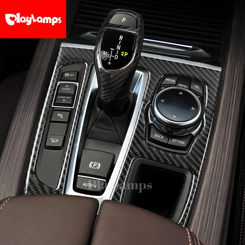 

For bmw f15 f16 3D Carbon Fiber Stickers Decorative Cover trim Strip for Car Control Gear Shift Panel x5 x6 Interior accessories